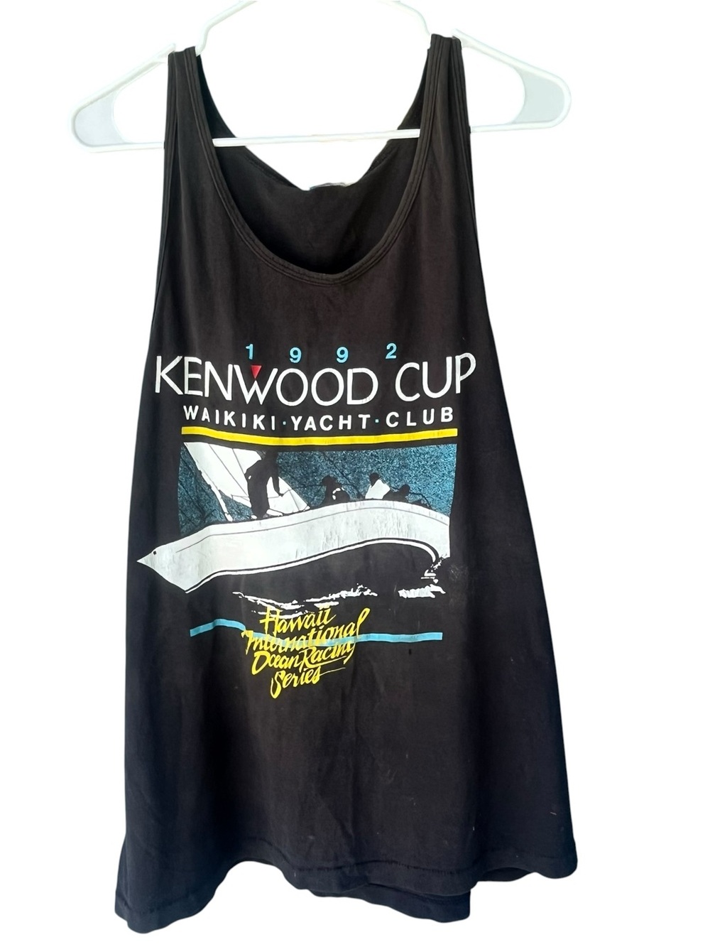 Fruit of the Loom Black Kenwood Cup Waikiki Yacht Club Tank Top
